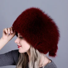 Натуральный Лисий мех шапка зимняя Для женщин меховая шапка Silver Fox меховой высокое качество роскошные белые Фокс меховая шапка теплая Головные уборы