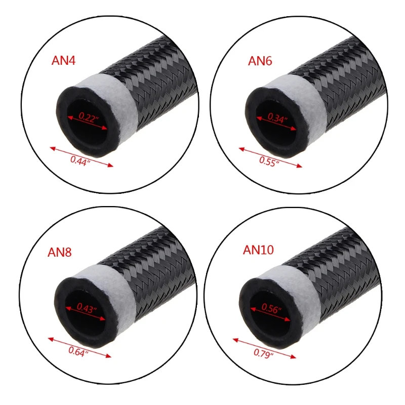 1 м нейлоновая стальная оплетка тормозной газойль топливный шланг AN4 AN6 AN8 AN10