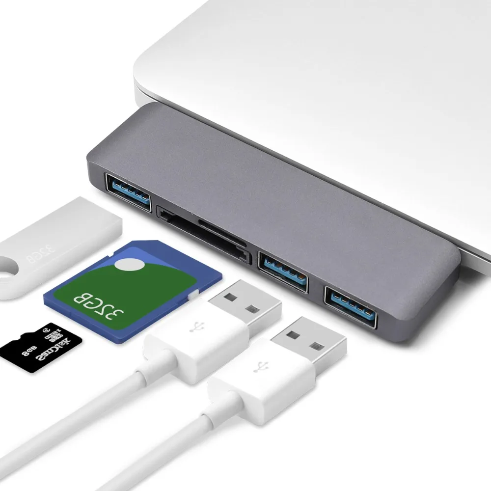 USB C концентратор type-c для нескольких портов USB 3,0 USB3.0 концентратор с SD TF кард-ридером для Macbook Pro 12 13 15 16 iPad Pro