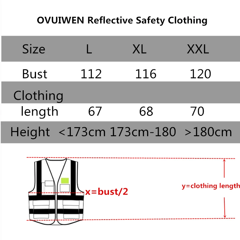 Жилет светоотражающий жилет рабочая одежда обеспечивает высокую видимость День Ночь для бега Велоспорт Предупреждение безопасности жилет