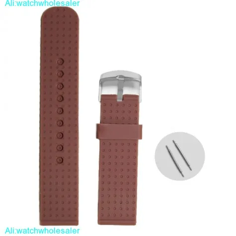 22mm Well Brown Silicone Jelly Rubber Unisex Watch Band Straps WB1053B22JB