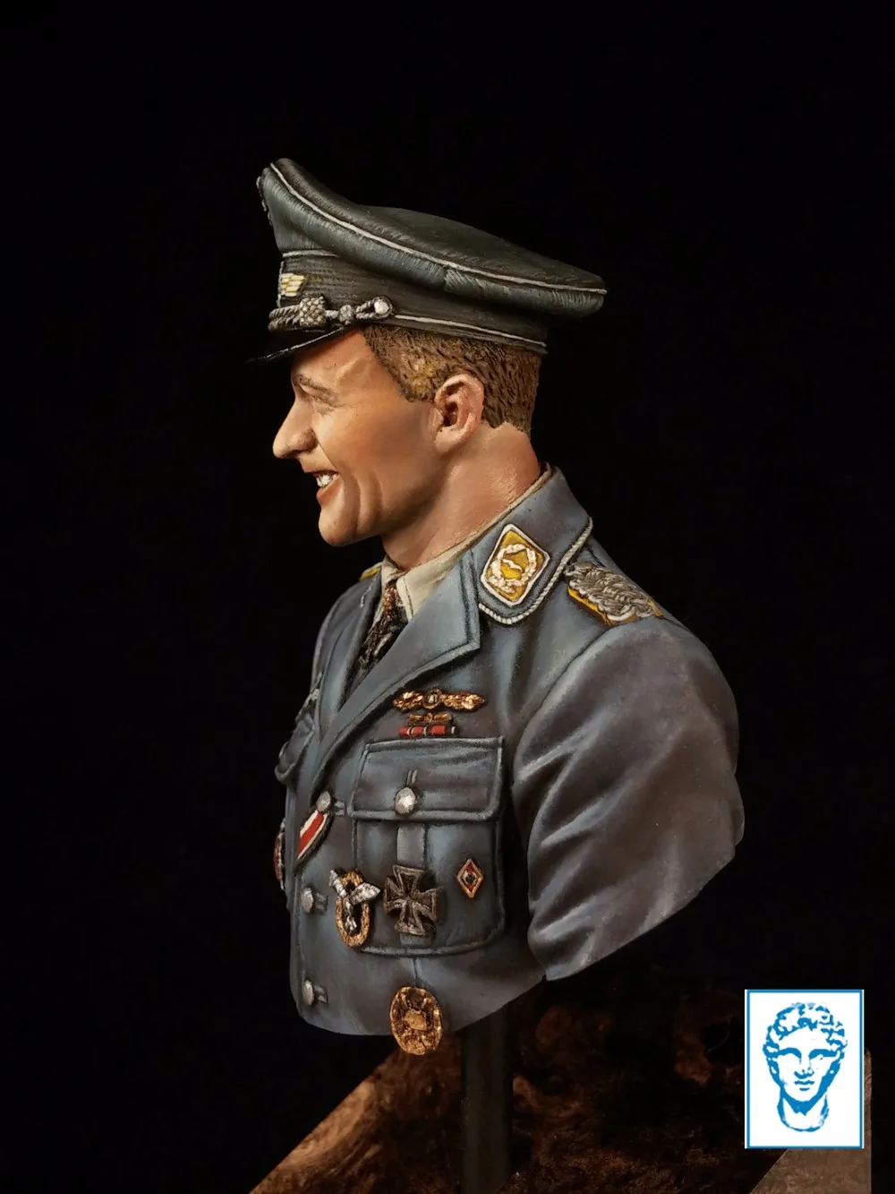 [Loong Way Miniatures] Alexandros модели Ганс-Ульрих рудель, Stuka Pilot Бюст Смолы миниатюра