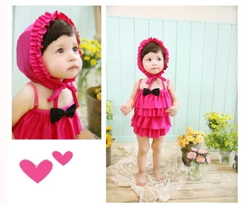 

Ruffles Kids One-piece Dress Girl Children Swimwear Baby Bathing Suit For 2-9 years old