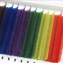 12 рядов/набор, 6 цветов, натуральные накладные ресницы для наращивания, Смешанная Радуга, 0,1 мм, красочные инструменты для макияжа