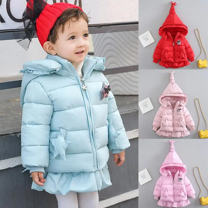 Baby Toddler Girls Autumn Winter Hooded Coat Cloak Jacket Thick Warm