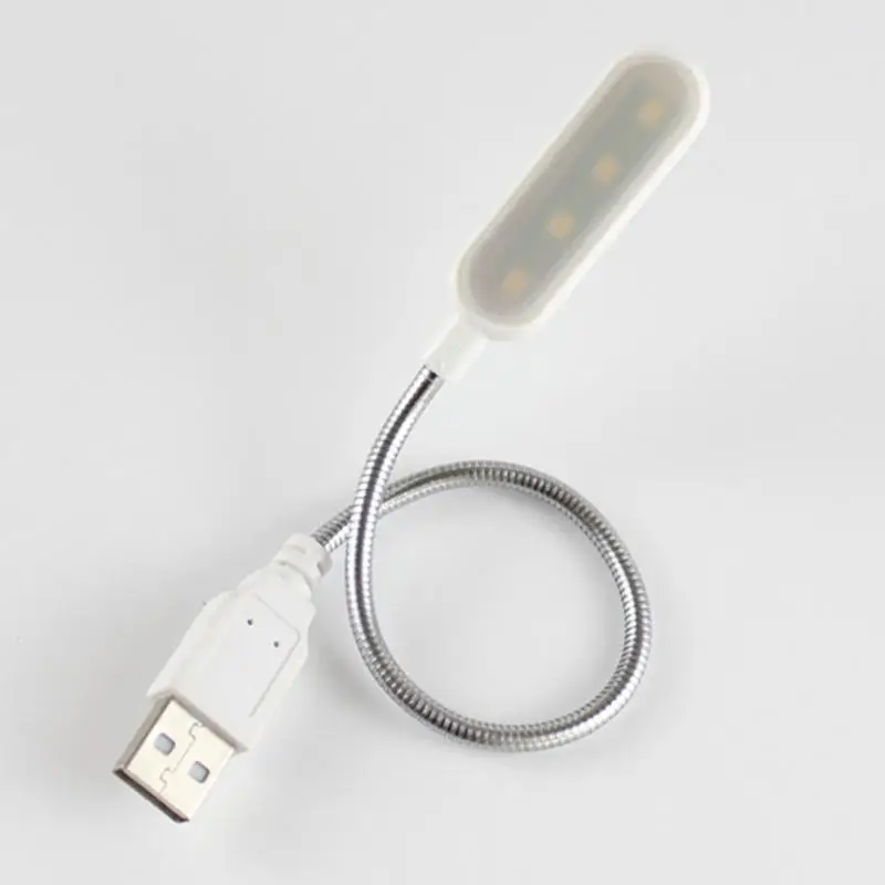 

Reading Lamp USB LED Book Light Portable Flexible 4 LED USB Light For Laptop Notebook PC Computer Home Emergency Lights White