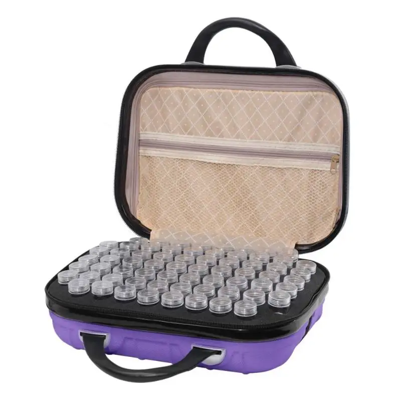 132 бутылок Алмазная коробка для хранения бисера Контейнер сумка с вышивкой - Цвет: Purple