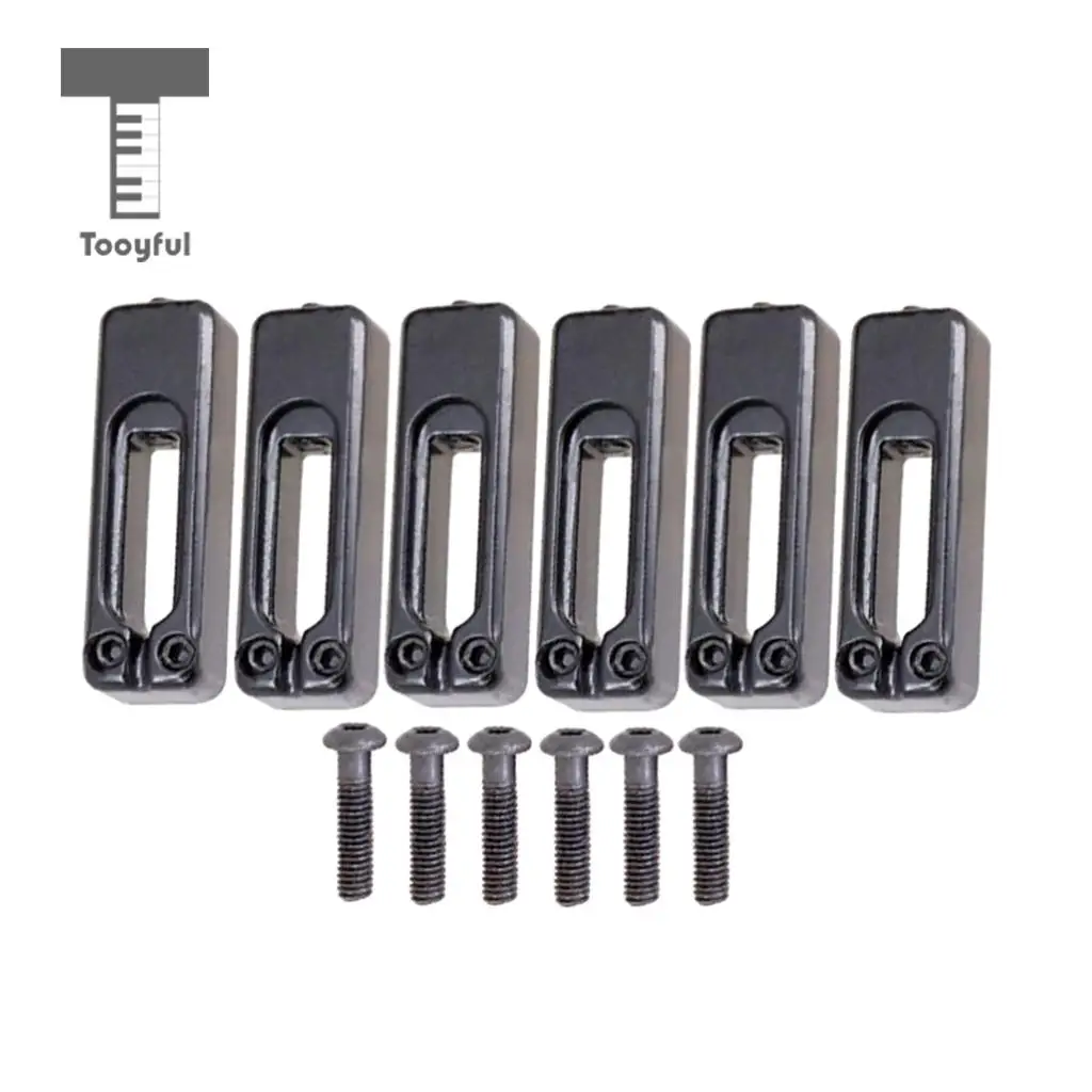 Tooyful 6pcs Electric Guitar Tremolo Bridge Saddles with Screws for Tremolo Bridge Parts