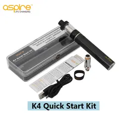 Оригинальный Aspire K4 Quick Start комплект с 3,5 мл Cleito танк Pyrex распылитель и 2000 мАч углерода Батарея электронных сигарет vape ручка комплект