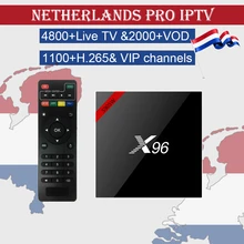 Nertherlands IP ТВ X96 2G/16G Android 7.1.2 H.265 ТВ коробка голландский Европа Holland Канада ТВ 4800+ Каналы 2000+ VOD Pay ТВ IP ТВ коробка