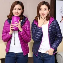 Прямая поставка, женские куртки, ультра легкий пуховик для женщин, новинка, осенне-зимнее пальто, куртки для женщин, двухсторонняя Женская куртка