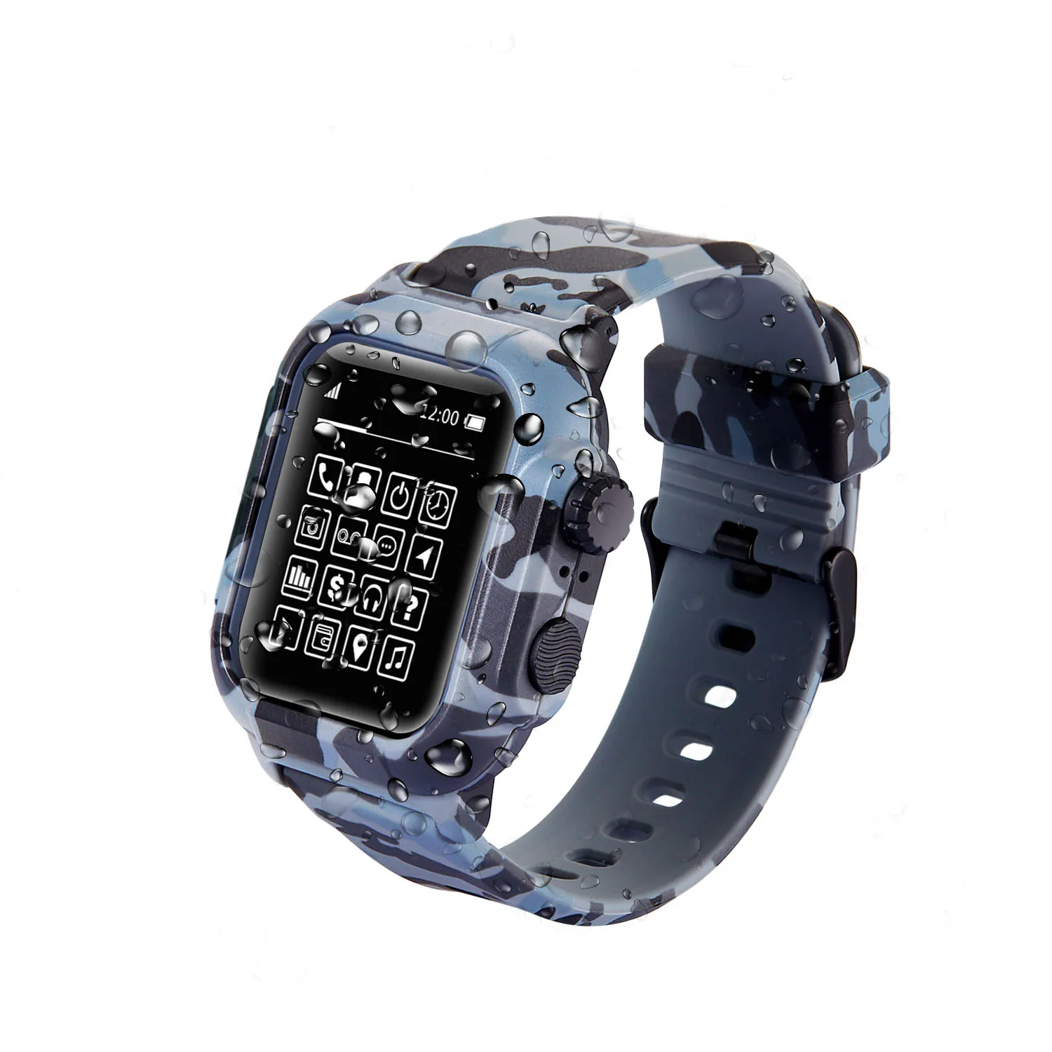 Чехол Камуфляжный силиконовый для Apple Watch Series 5 4 3 2 42 мм 44 мм|Ремешки часов| |