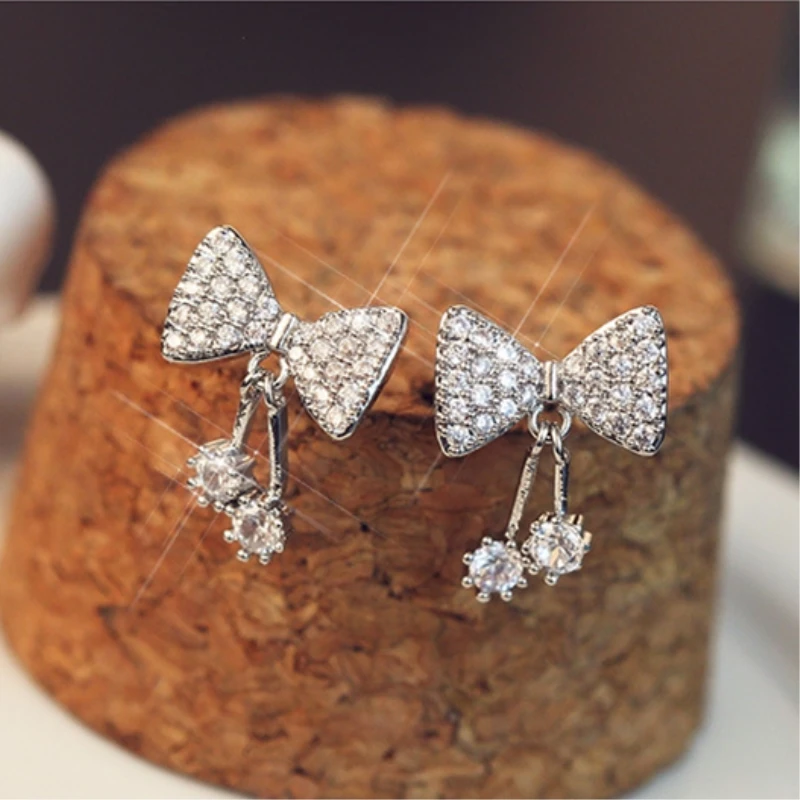 

Sweet Bow Butterfly 925 Sterling Silver Simple Literary Temperament Personality Trendy Female Stud Earrings SEA228
