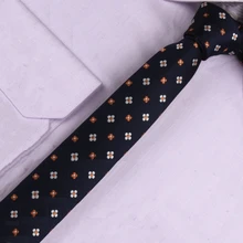 Мужской темно-синий оранжевый галстук Классический Тонкий узкий галстук цветочный мальчишник деловой ГАЛСТУК SK287