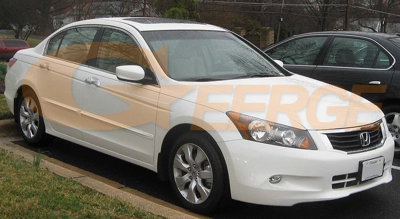 Для HONDA ACCORD 2008 2009 2010 2011 2012 Седан фары отлично C-Форма Стиль ультра-яркая подсветка с холодным катодом(CCFL) Ангельские глазки комплект