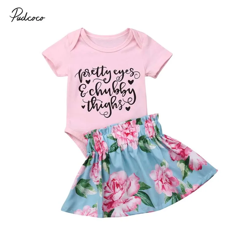 2019 Brand Newborn Baby Girl Clothes Cotton Tops Letter Romper Floral