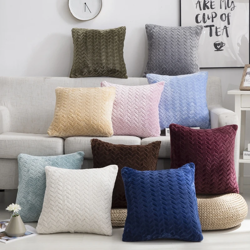 

Nordic Fur Knot Decorative Cushion Covers Home Plush Soft Pillows Case Bed Room Pillowcases Car Seat Sofa Throw Pillows Cover