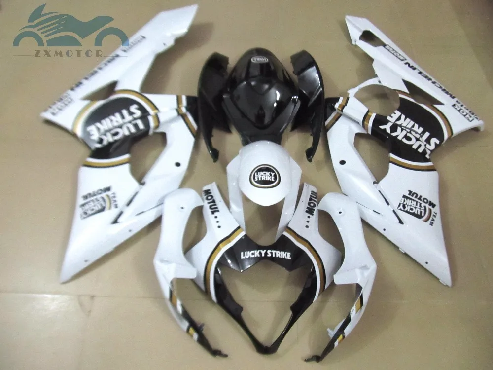 

Free Custom Fairing kits for SUZUKI 2005 2006 GSX R1000 ABS motorcycle sport fairings set 05 06 GSXR1000 K5 white Lucky Strike