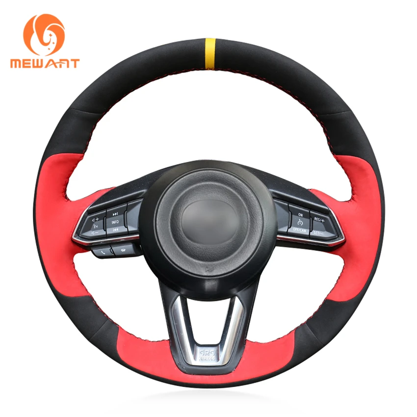 Black Suede Red Suede Steering Wheel Cover for Mazda 3 Axela Mazda 6