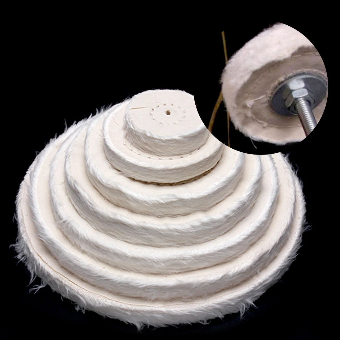 1pc 50mm-300mm Cotton Lint Cloth Buffing Wheel Gold Silver Jewelry Mirror Polishing Wheel 4mm Inner Hole 50 Layers 1pc 50mm-300mm Cotton Lint Cloth Buffing Wheel Gold Silver Jewelry Mirror Polishing Wheel 4mm Inner Hole 50 Layers