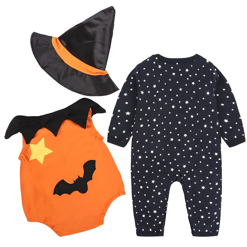Детский костюм на Хэллоуин для девочек; Одежда для новорожденных мальчиков; комбинезон с тыквой на Хэллоуин; одежда для детей; костюм для костюмированной вечеринки на Хэллоуин