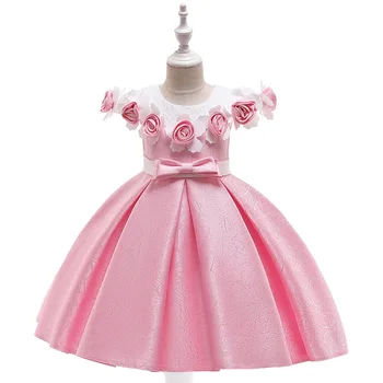 

Beauty A-Line Handmade Flower Princess Flower Girls Dress for Wedding Little Kids First Communion Dresses