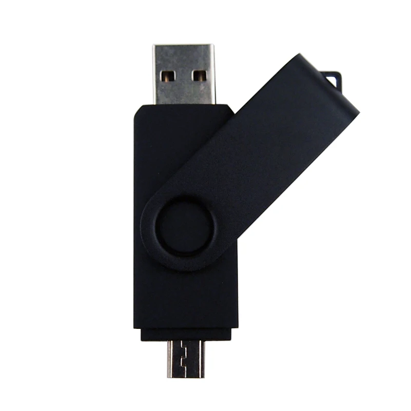 Флеш-накопитель OTG USB на 64 ГБ, 32 ГБ, 16 ГБ, 8 ГБ, USB 2,0, флешки, флешки для смартфонов на Android, диск(более 10 шт, бесплатный логотип на заказ - Цвет: Black OTG USB 2.0