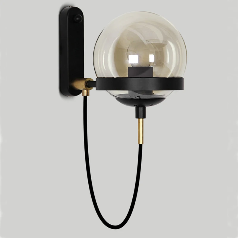 ?Industrial Vintage Loft ? 1 1 Light Wall Lamp Iron ? Glass Glass Ball DIY Cafe Hallway Balcony ...