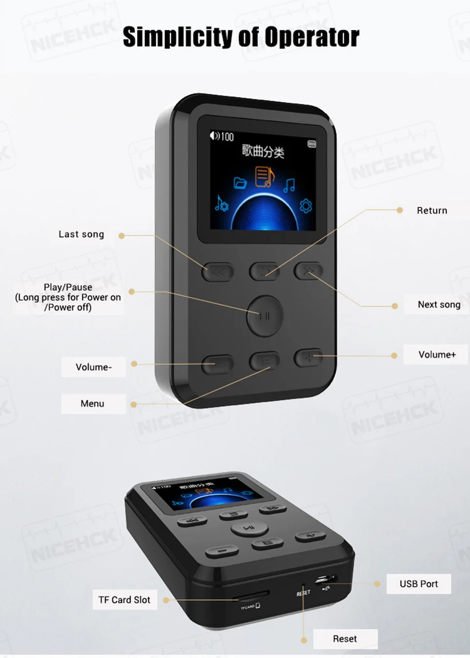 Ziku HD X10 pro mp3 alta fidelidade