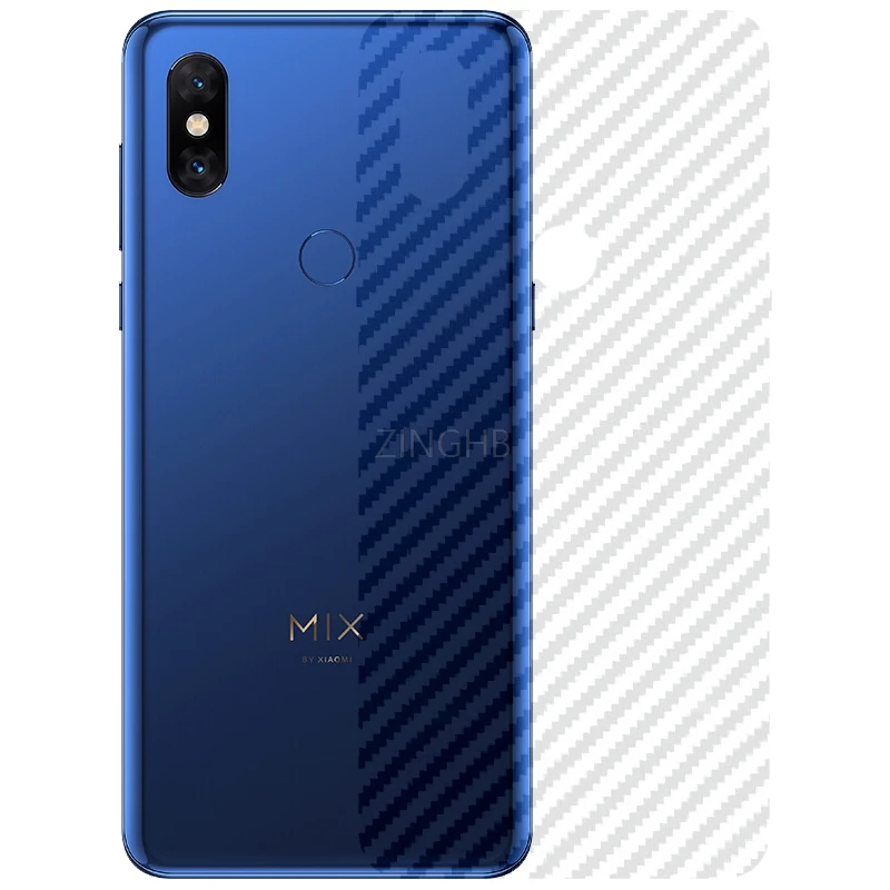 2 Pcs/lot Back Carbon Fiber Sticker for Xiaomi Mi Mix 3 6.39&quot Clear Ultra Thin Slim Fit Protective Film Cover Case | Мобильные
