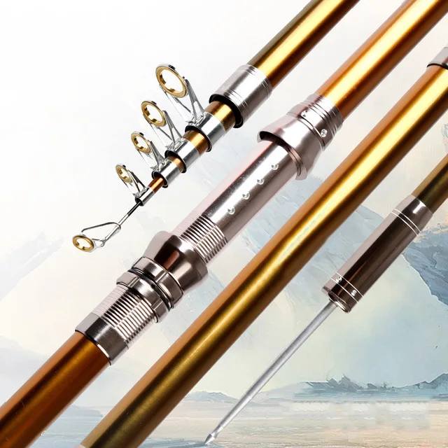 Special Offers 2019 Hot Carbon Fiber 2.1-3.6M Portable Telescopic Fishing Rod Spinning Hand Fishing Tackle with Plug ASD88