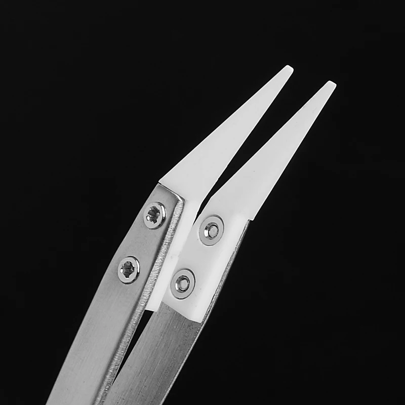 THGS 1 шт. керамический пинцет с ручкой из нержавеющей стали изогнутый направленный пинцет