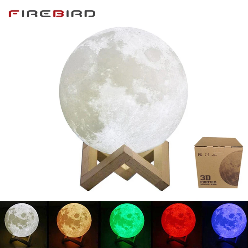 

LED Night Light Moon Lamp For Child 3D Print 16 Colors Change Remote Control Bedroom Night Lamp Home Decor Creative Kid's Gift