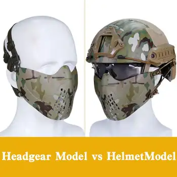 

Adjustable Foldable Tactical Paintball Half Face Lower Mask Airsoft Mesh Mask with Ear Protection for Airsoft Hunting Paintball