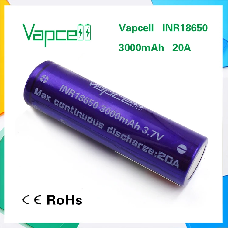 4 шт. VAPCELL 18650 батарея 3000 мАч 20A 3,7 в аккумуляторная батарея для коробки мод высокой мощности литиевая дымовая E-CIG IMR батарея