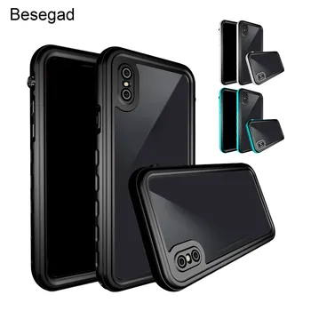

Besegad Fashion Shockproof IP68 Waterproof Full Protective Protector Case Cover Skin Shell for Apple iPhone 10 X IPhoneX Gadgets