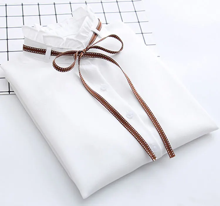 2019 امرأة مخطط قميص واحد الصدر الكشكشة رفض طوق طويلة الأكمام بلوزة قطن الدانتيل يصل القوس الأنثوية المبيعات T8D408Z 2019 امرأة مخطط قميص واحد الصدر الكشكشة رفض طوق طويلة الأكمام بلوزة قطن الدانتيل يصل القوس الأنثوية المبيعات T8D408Z