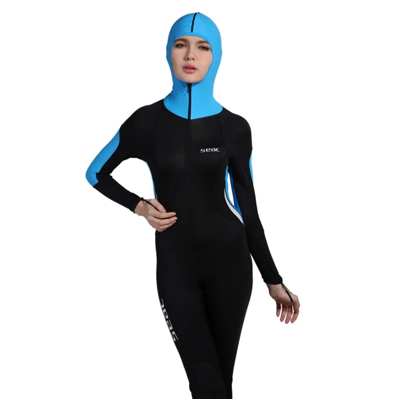 0.5mm Lycra Dive Wetsuit With Hat Women Surfing Jumpsuit Swimwear