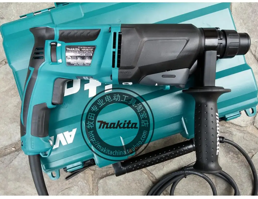 Перфоратор Makita HR2611F светильник AVT чрезвычайно низкая вибрация встроенный рабочий светильник Три функции 800 Вт 4, 600ipm 1200 об/мин