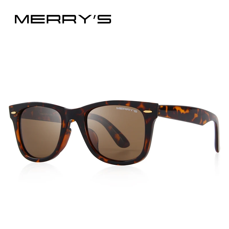 MERRYS Дизайнерские мужские/женские классические ретро поляризованные солнцезащитные очки с заклепками УФ-защита S8140 - Цвет линз: C07 Tortoise