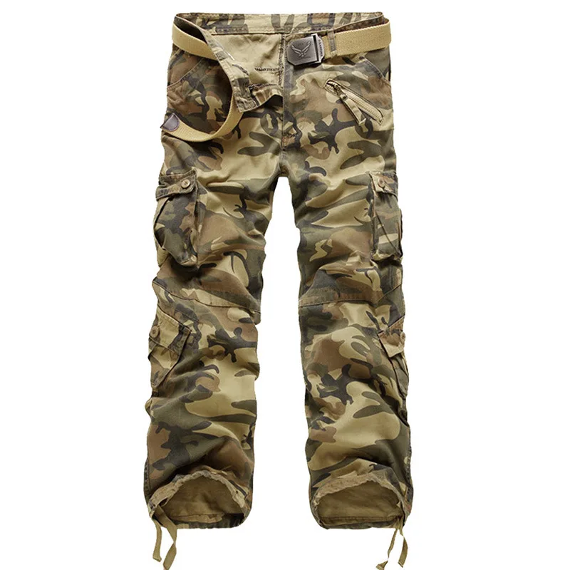 

HOT 2019 Spring Autumn Cargo tactical military army Deserts jungle Camouflage Straight Cotton Pants men Overalls erkek trousers