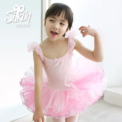 

moustache Liz Children's cotton dance dress girl Summer Sling Dance practice suit ballet skirt Tutu Skirt