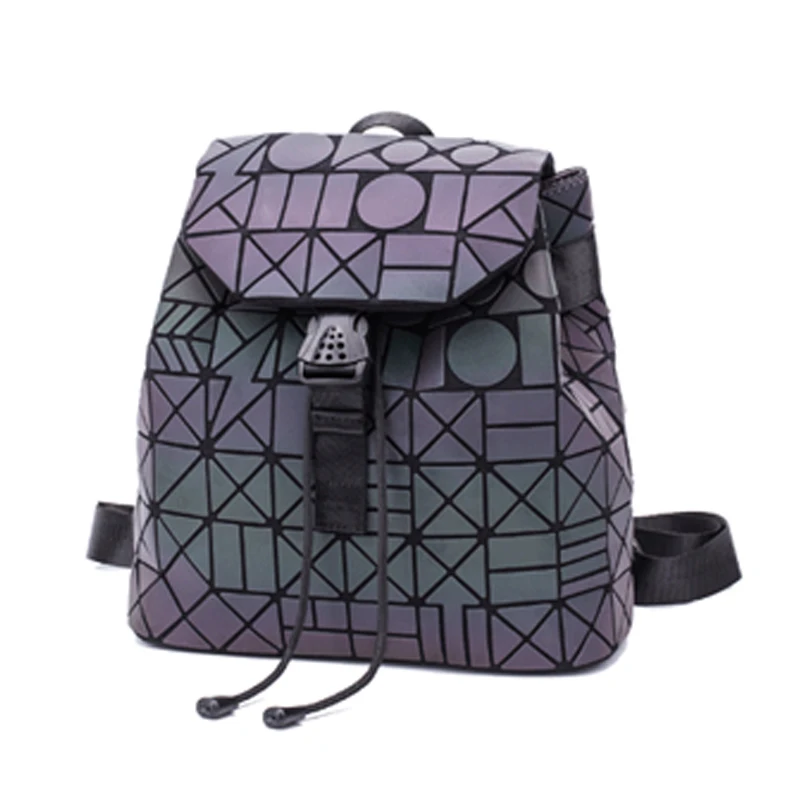 Женский геометрический рюкзак, светящийся, Женская вечерняя сумка, Алмазные блестки, искусственная кожа, лазерная задняя Сумка, Женская Повседневная клетчатая сумка Bao Mochila BP0232 - Цвет: Style1