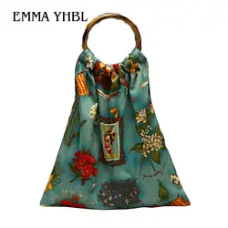 EMMA YHBL 2019 Женская Холщовая Сумка, цветные винтажные классическая сумка, модный стильный принт в китайском стиле, сумка на запястье