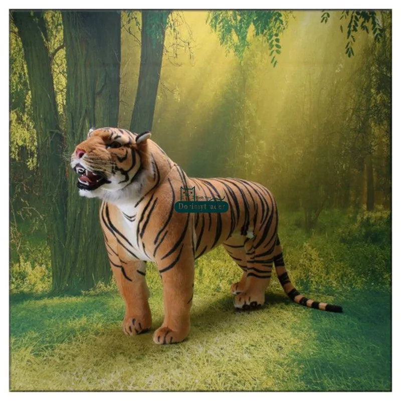 Dorimytrader 43''  110cm Domineering Lifelike Tiger Stuffed Soft Plush Huge Emulational Animal Tiger Toy House Decoration Free Shipping DY60653 (10)