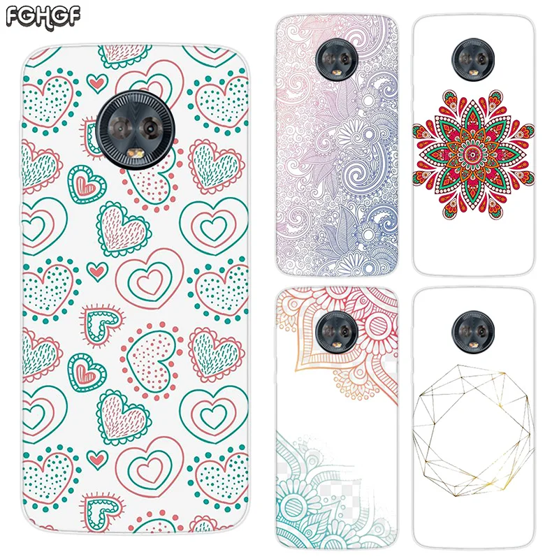 Silicone Hull Shell Back Case For Motorola MOTO G5 G5S G6 G4 E4 E5 Plus X4 Riverdale Cover Flower Mandala Henna |