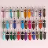 24pcs/lot Healing Point Chakra Pendants Hexagonal Quartz Crystals Bullet Shape Stone DIY Pendulum Beads For Jewelry Making Free ► Photo 2/6