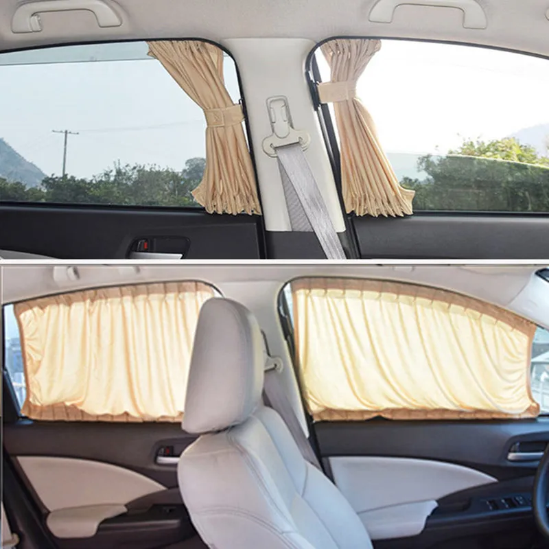 

Car Side Window Sunshade Curtains 2pcs/set Aluminum Alloy Elastic track Auto Windows Curtain Sun Visor Blinds Cover car-styling