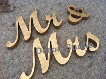 

GOLD Mr. & Mrs. letters wedding table decoration, freestanding