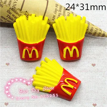 

wholesale 50pcs cartoon Mcdonald's chips flatback Resin Flat back Cabochons for Phone Decoration DIY